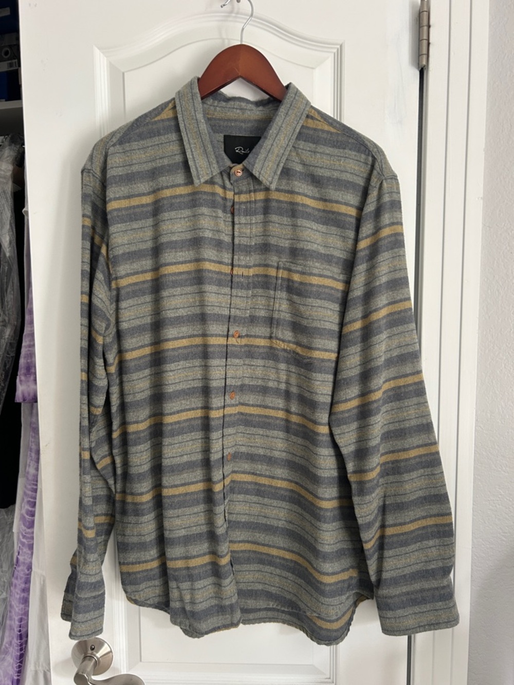 Mens Rails plaid flannel button down